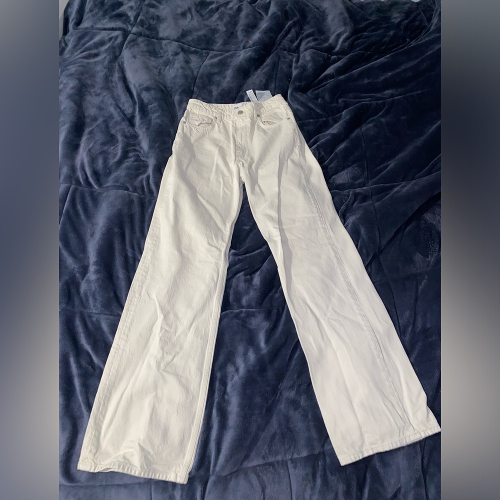 Zara Off White Straight Leg Jeans Size 6